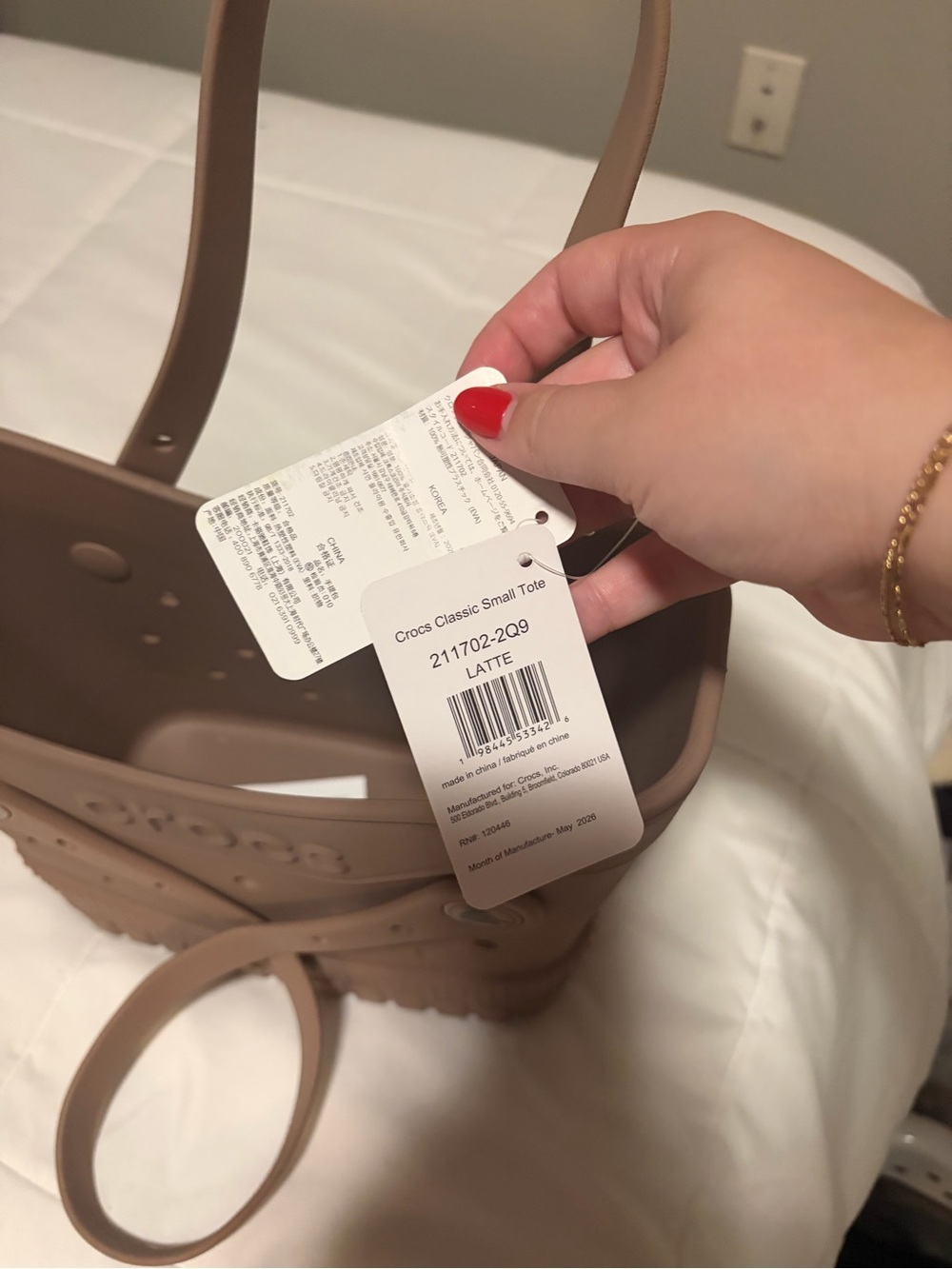 CROCS Small Tote Bag in Taupe Brown - Picture 2 of 6